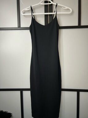 Babaton Black Midi Slip Dress